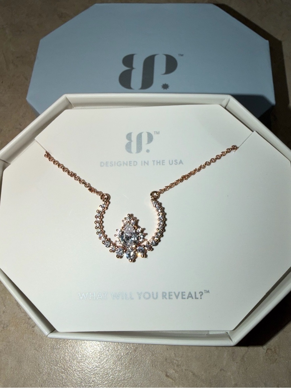 Bomb Party RETRO Necklace-Beauty From Within Diamond CZ on RG RBP5014